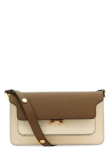 Two-Tone Leather Mini Trunk Soft Shoulder Bag - image 1