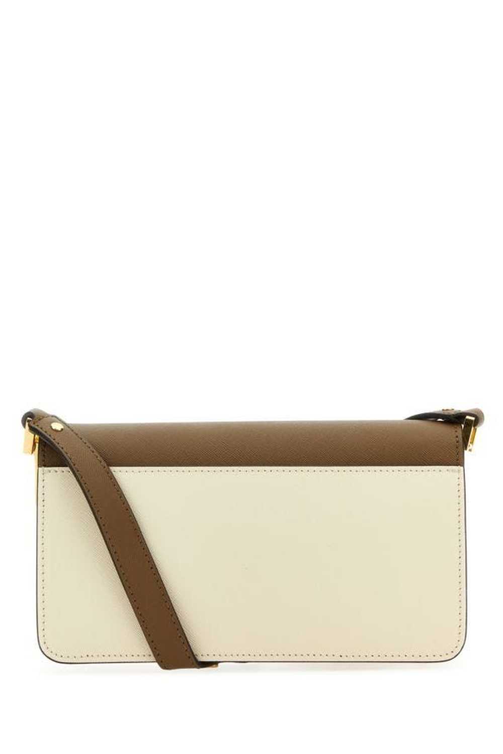 Two-Tone Leather Mini Trunk Soft Shoulder Bag - image 5