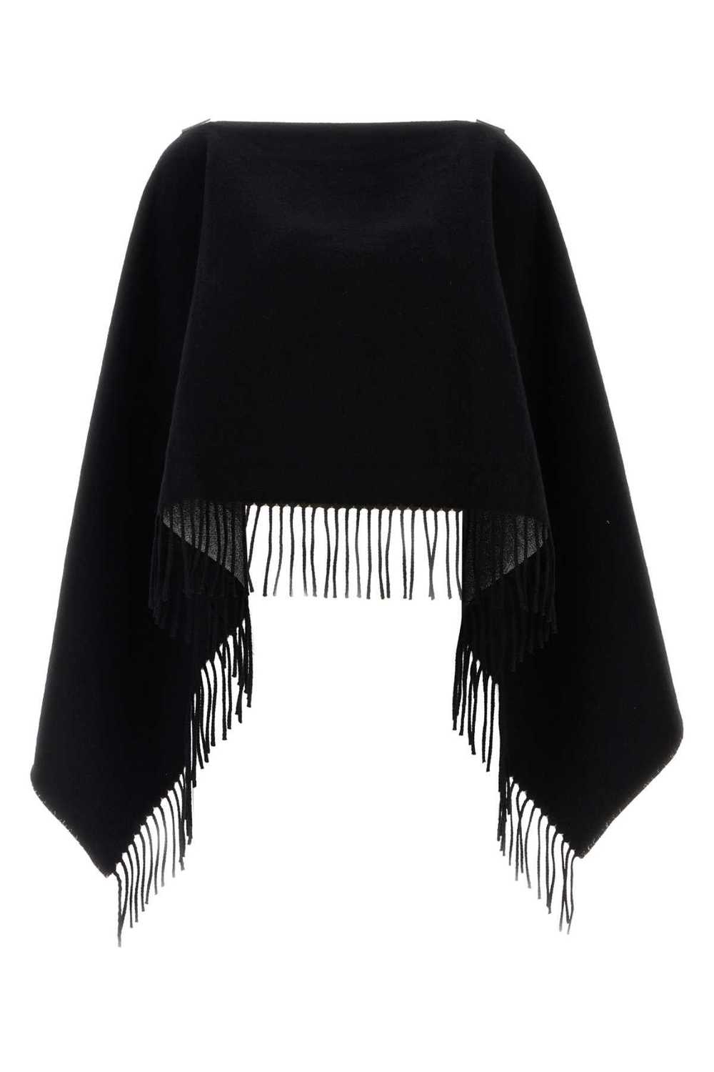 Black Wool Blend Poncho - image 1