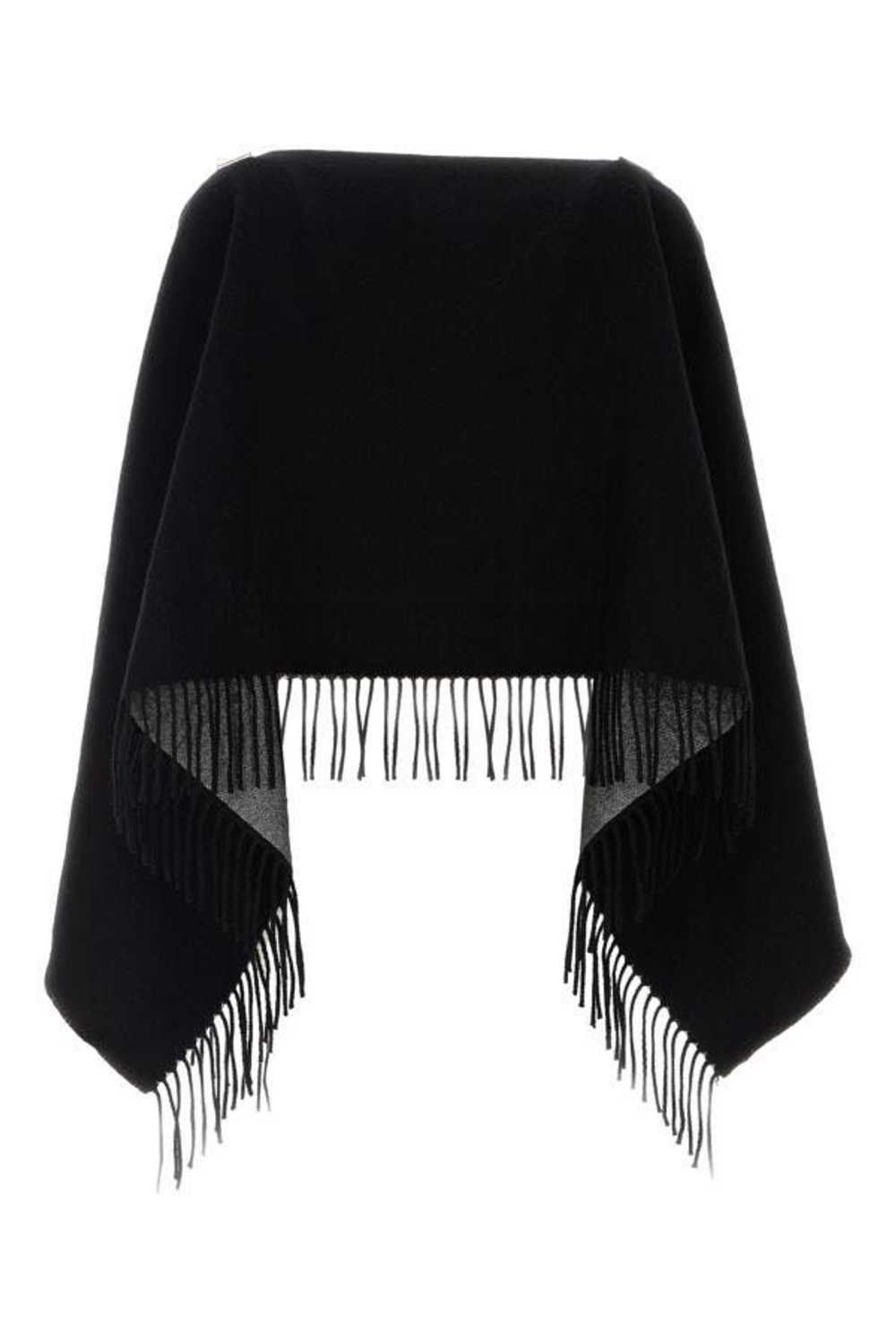 Black Wool Blend Poncho - image 4