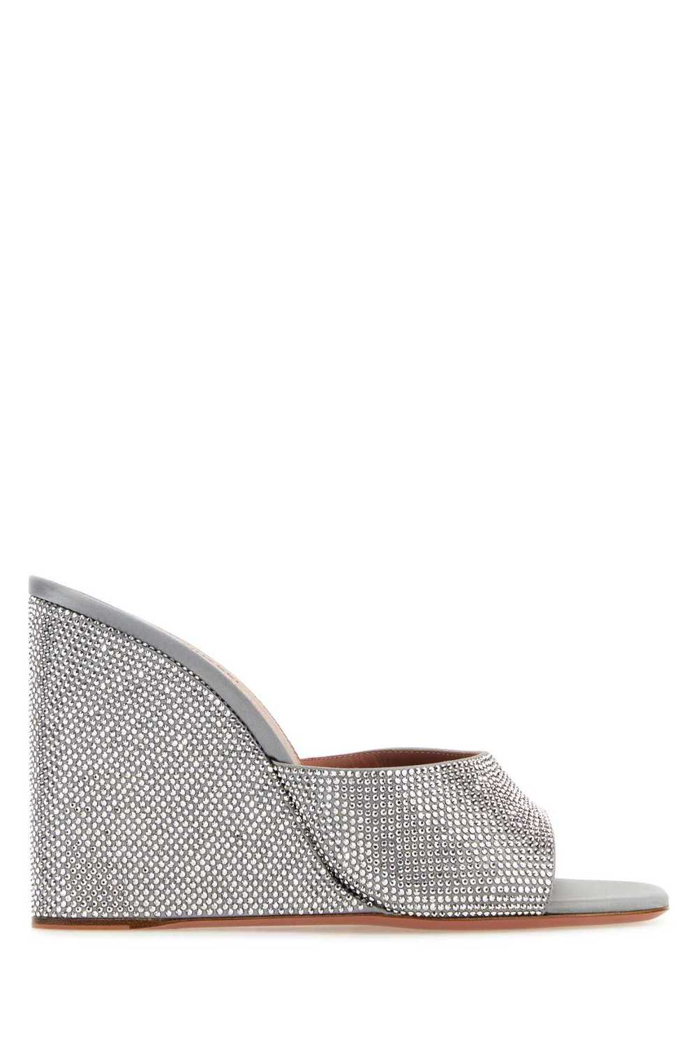 Embellished Satin Lupita Mules - image 1