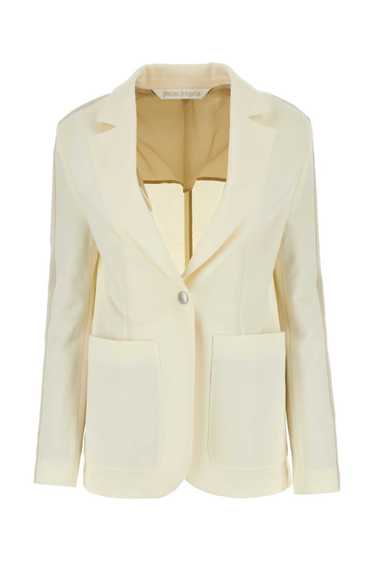 Ivory Cotton Blend Blazer