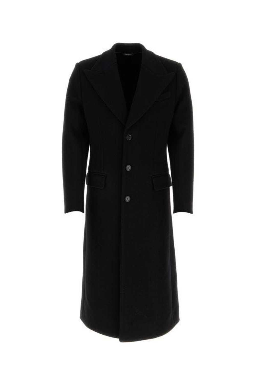 Black Stretch Wool Blend Coat - image 3