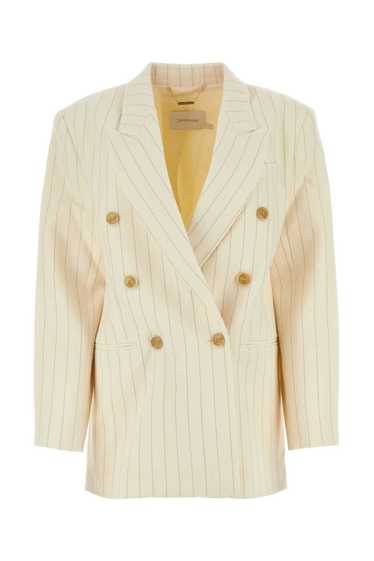 Embroidered Wool Blend Oversize Luminosity Blazer