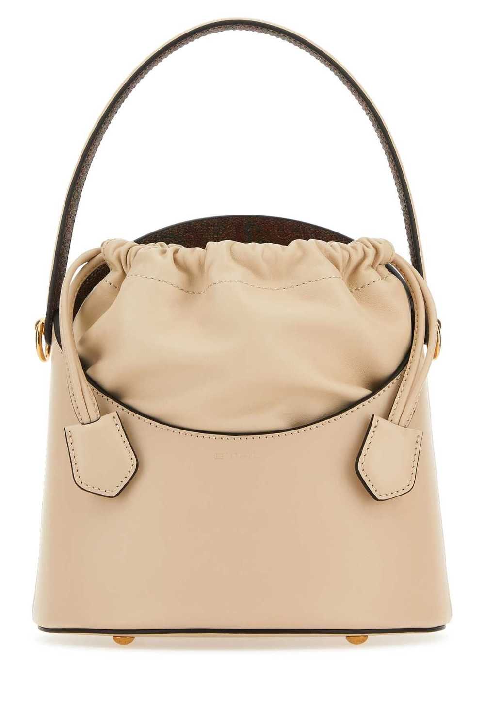 Ivory Leather Saturno Bucket Bag - image 1