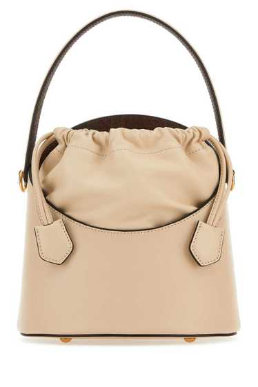 Ivory Leather Saturno Bucket Bag - image 1