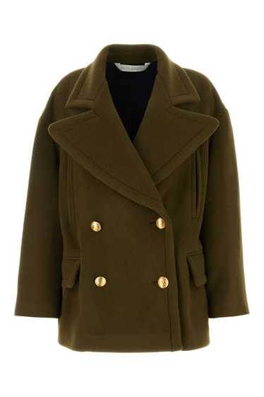 Olive Green Felt Coat