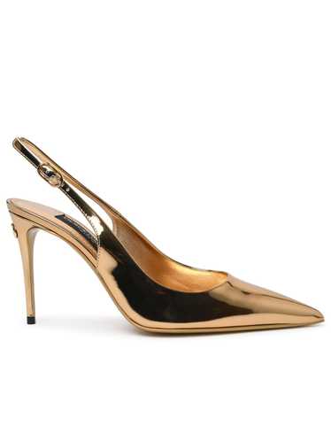 Gold Calf Leather Sling Back - image 1