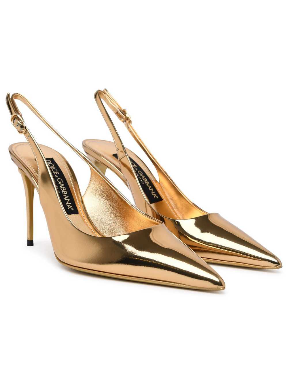 Gold Calf Leather Sling Back - image 2