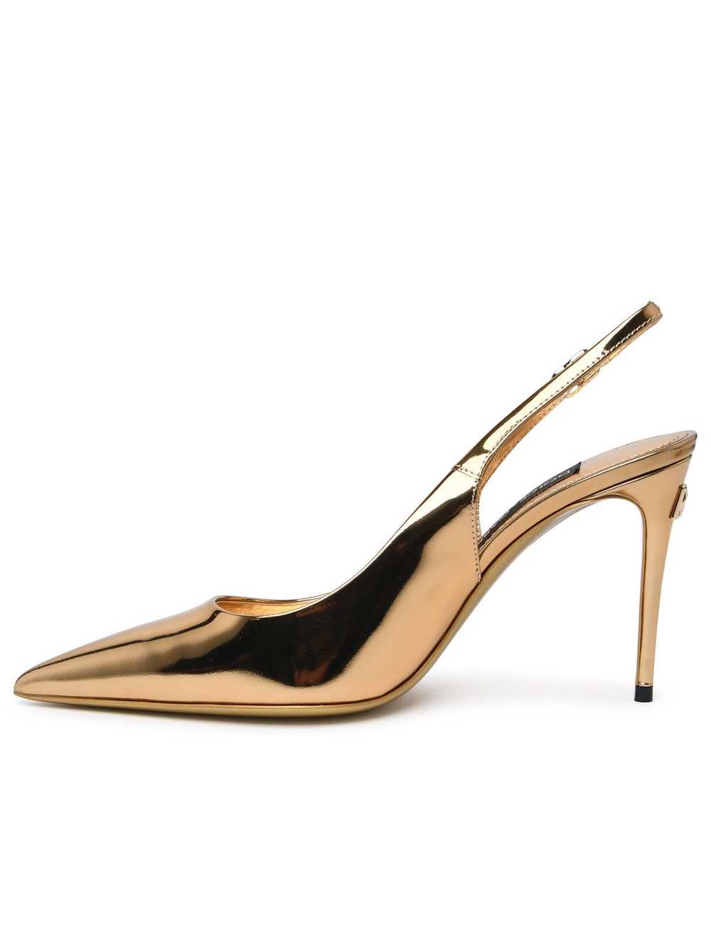 Gold Calf Leather Sling Back - image 3