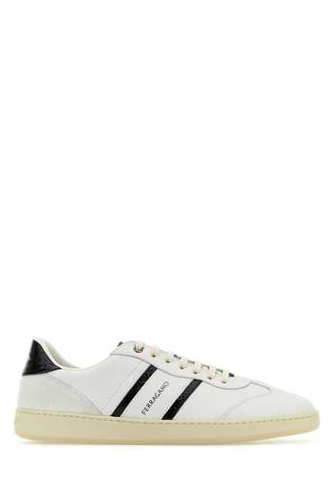 White Leather And Suede Sneakers