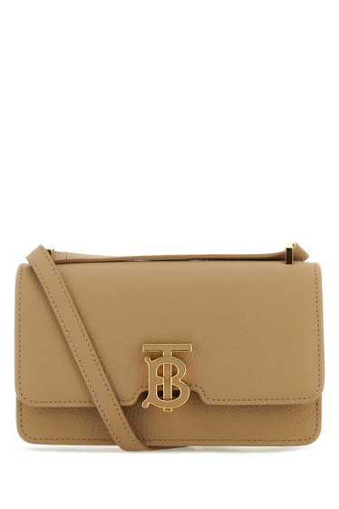 Beige Leather Mini Tb Crossbody Bag