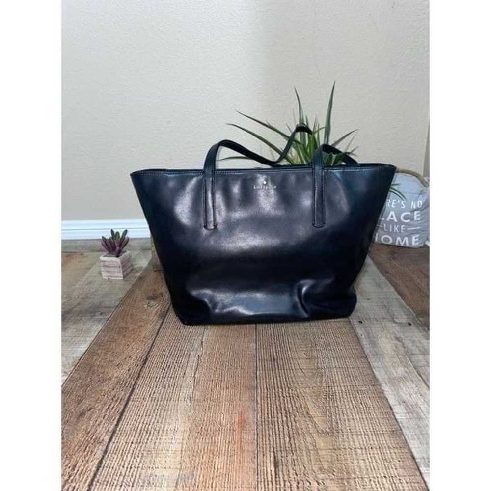 Kate spade smooth black leather tote bag - image 11