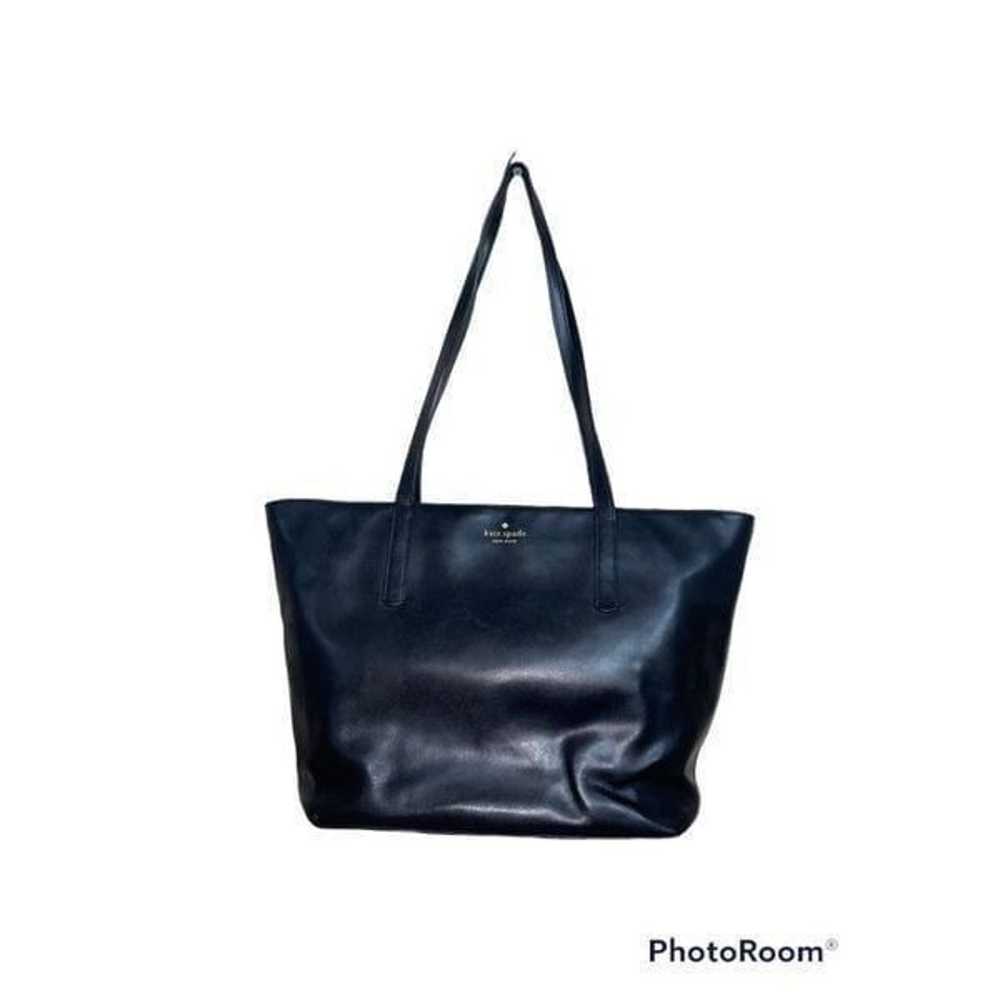 Kate spade smooth black leather tote bag - image 1