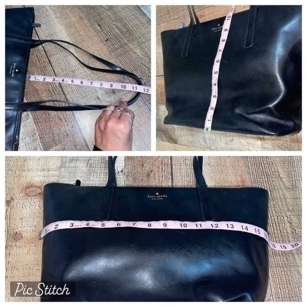 Kate spade smooth black leather tote bag - image 7