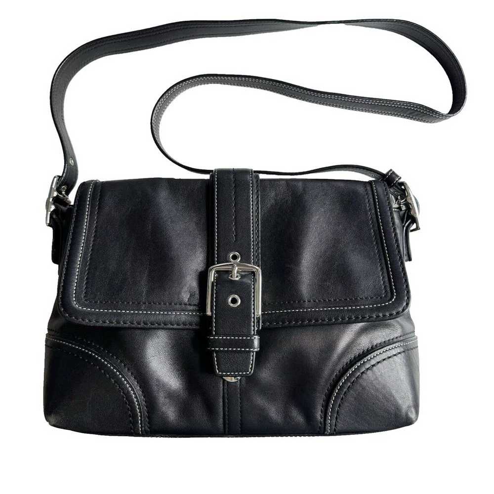 Coach Hampton Black Leather Bag Purse Crossbody Y… - image 1