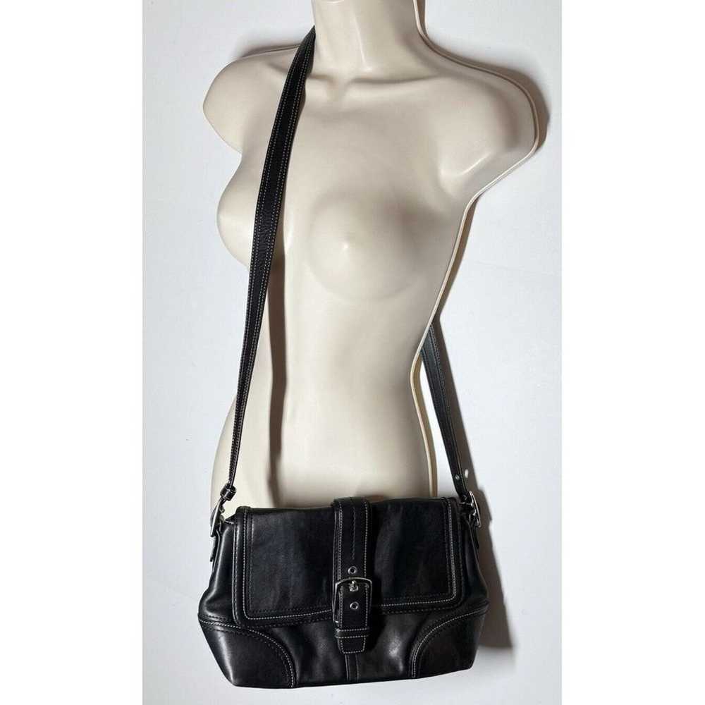 Coach Hampton Black Leather Bag Purse Crossbody Y… - image 2