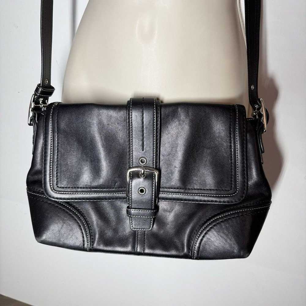 Coach Hampton Black Leather Bag Purse Crossbody Y… - image 3