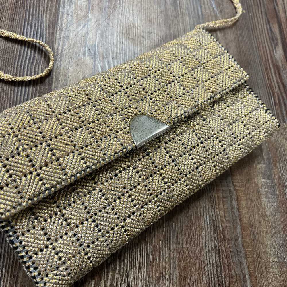 80s woven beige clutch bag - image 2