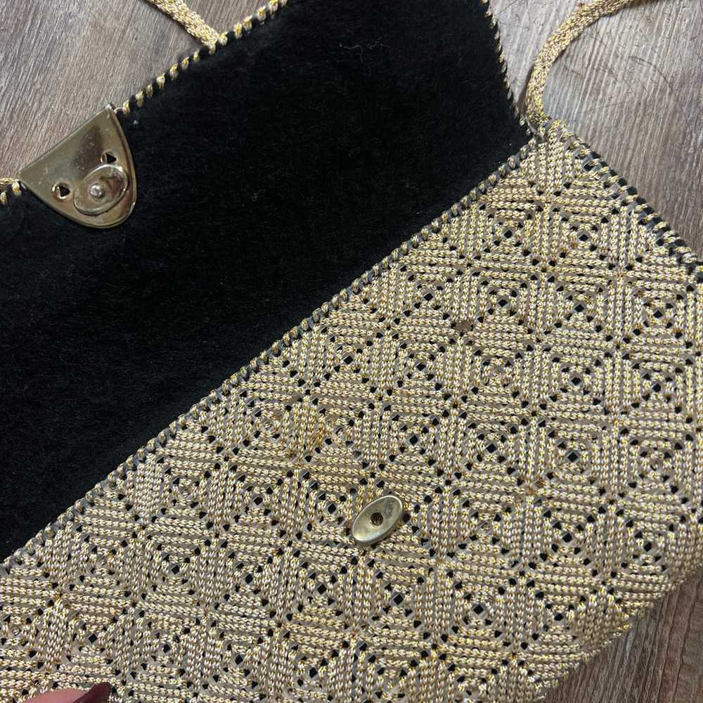 80s woven beige clutch bag - image 3