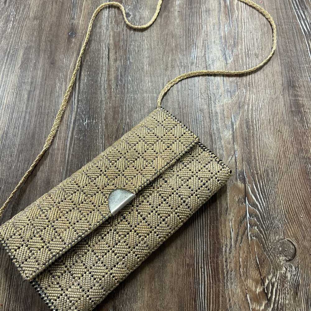 80s woven beige clutch bag - image 6