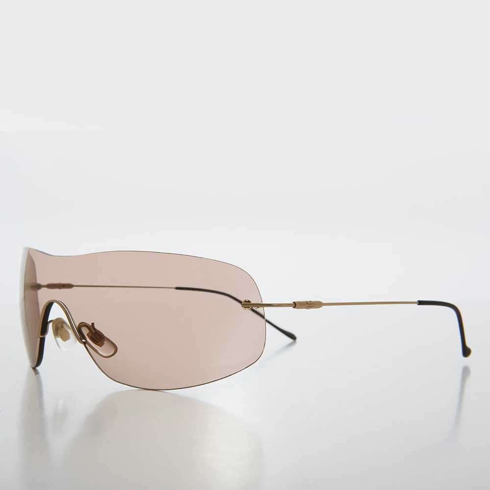 y2k Rimless Shield Sunglasses - Stary - image 2