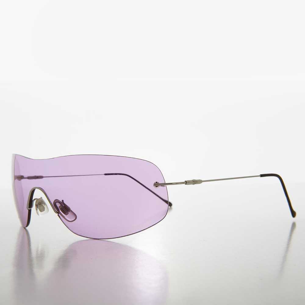 y2k Rimless Shield Sunglasses - Stary - image 4