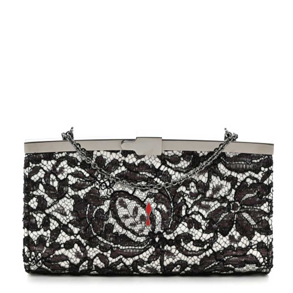 CHRISTIAN LOUBOUTIN Dentelle Lace Palmette Clutch… - image 1