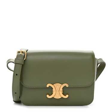 CELINE Shiny Calfskin Teen Triomphe Soft Khaki