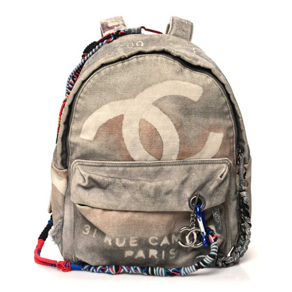 CHANEL Graffiti Printed Canvas Medium Backpack Gr… - image 1