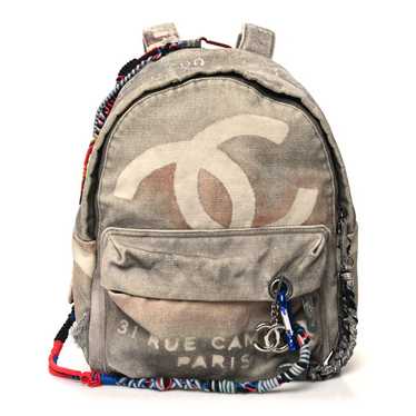 CHANEL Graffiti Printed Canvas Medium Backpack Gr… - image 1