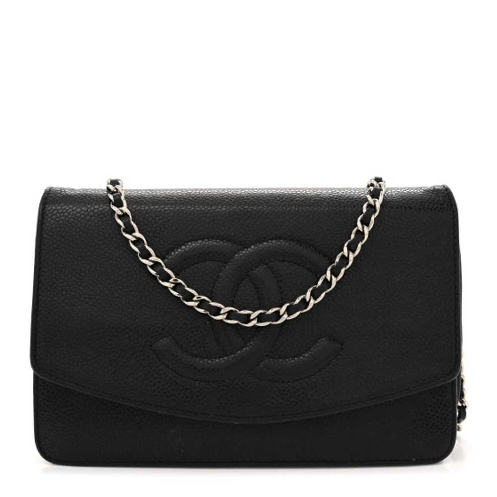 CHANEL Caviar Timeless CC Wallet On Chain WOC Bla… - image 1