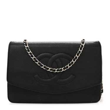 CHANEL Caviar Timeless CC Wallet On Chain WOC Bla… - image 1