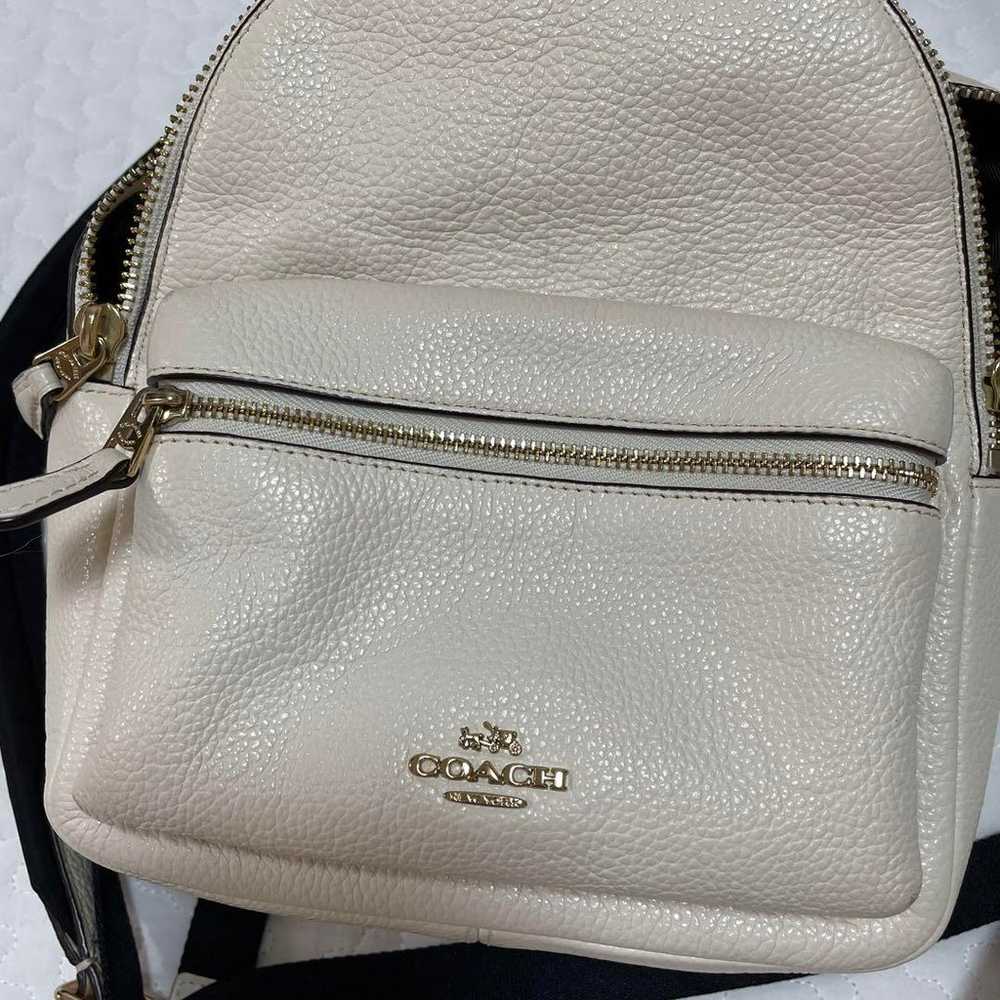 COACH Cream-colored Leather Backpack - image 4