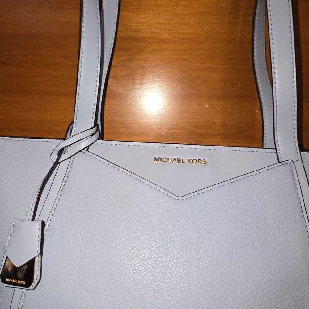 Euc michael kors Whitney leather tote bag blue - image 2