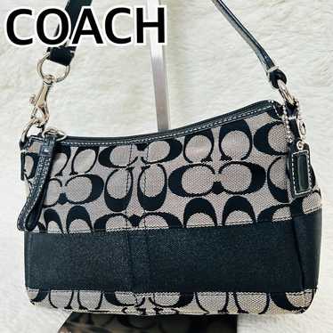 Coach One Shoulder Bag Mini Size Signature Canvas 