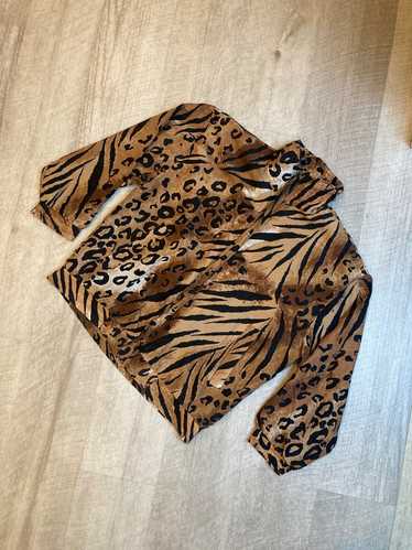 Fuda International Vintage Silk Animal Print Jacke