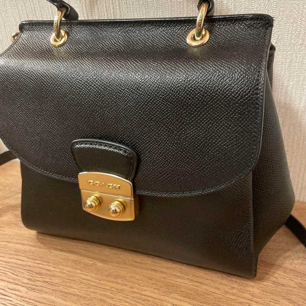 COACH Black Leather Shoulder Bag - image 2