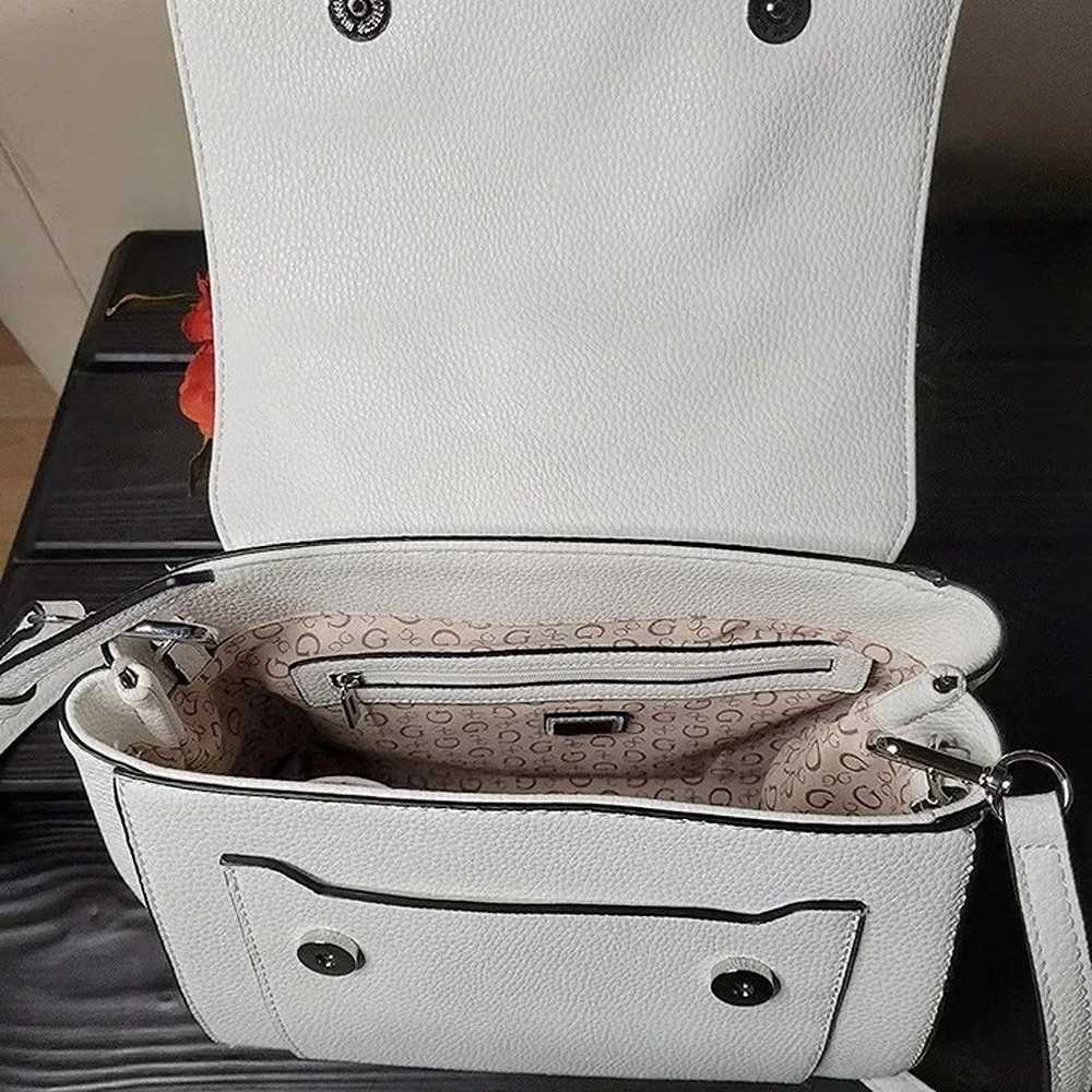 NWOT Guess White Faux Leather Satchel - image 11