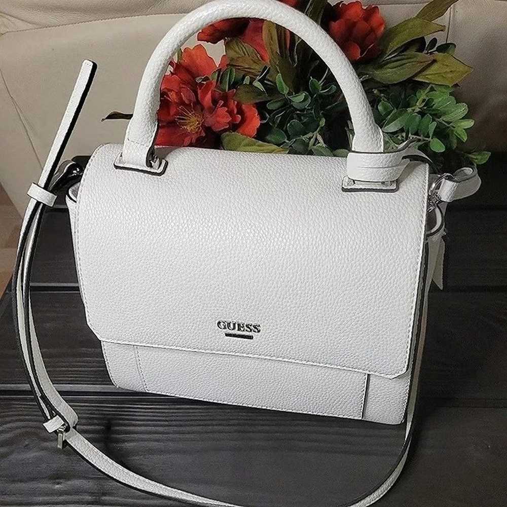 NWOT Guess White Faux Leather Satchel - image 3