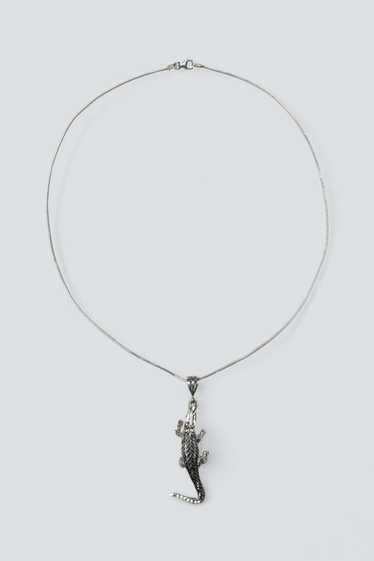 Alligator Pendant Necklace - Sterling Silver