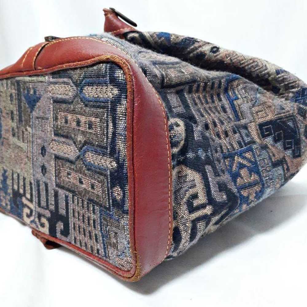 Kilim Jacquard Weave Cowhide 2-way Shoulder Bag B… - image 10