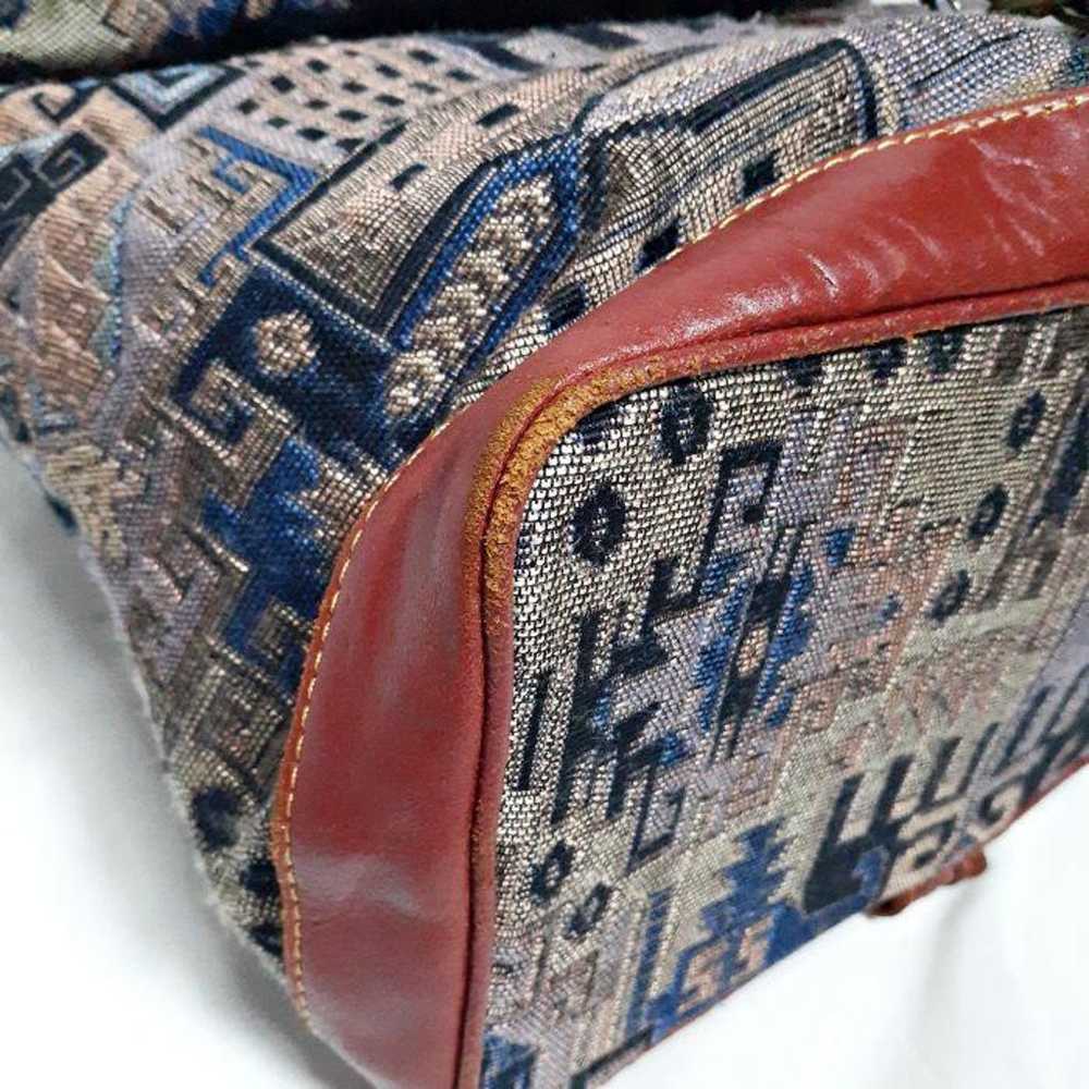 Kilim Jacquard Weave Cowhide 2-way Shoulder Bag B… - image 11