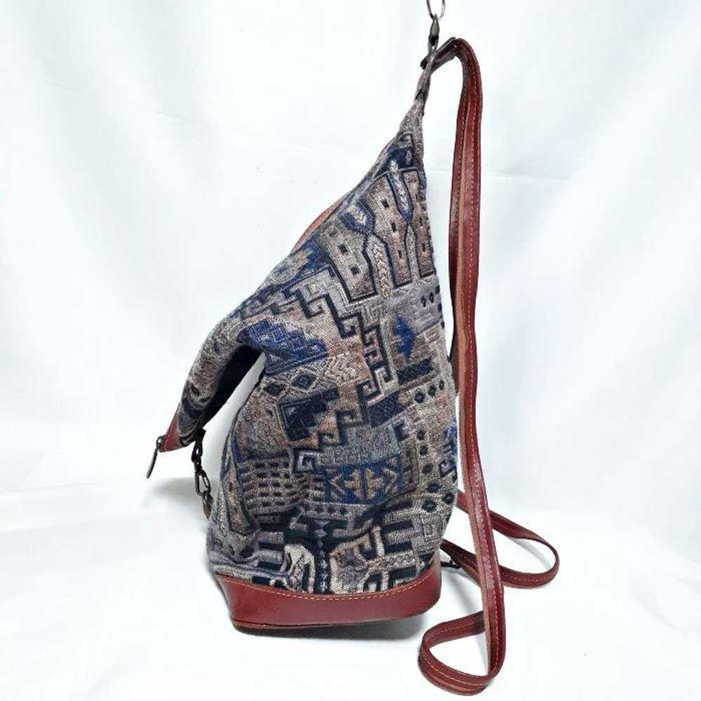 Kilim Jacquard Weave Cowhide 2-way Shoulder Bag B… - image 3