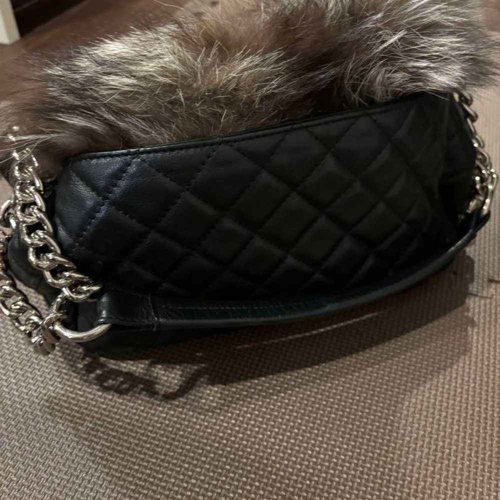 CLAUDIA Shoulder Bag Black Leather with Fur - image 1