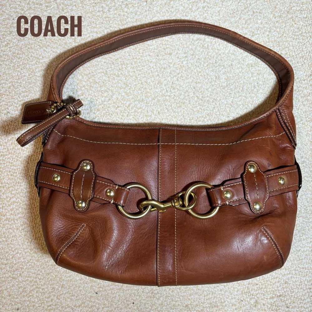 COACH Shoulder Bag Brown Leather F11261 - image 1