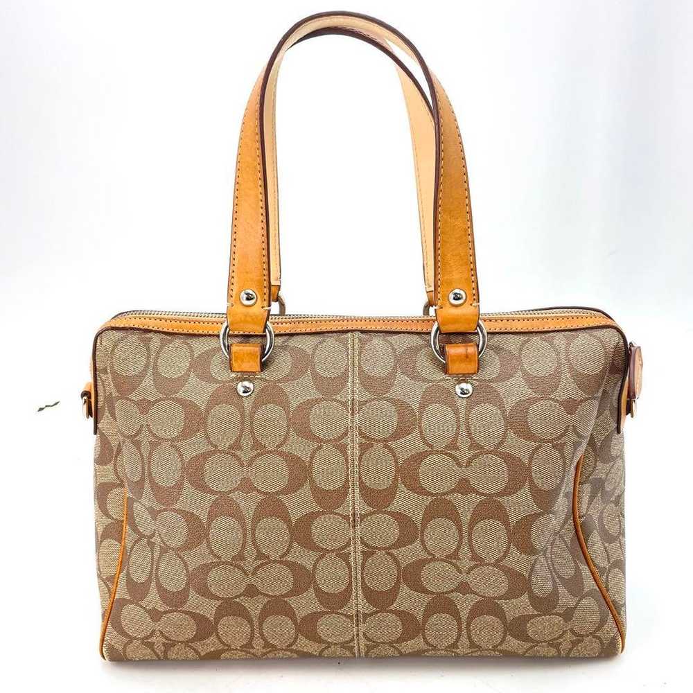 Coach Hand Mini Boston Bag Shoulder Signature Pop… - image 2