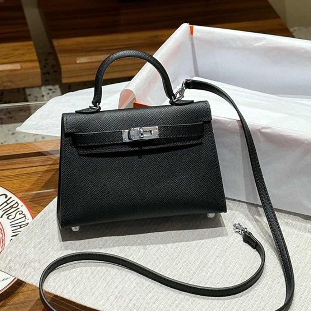 Black silver buckle handbag - image 1