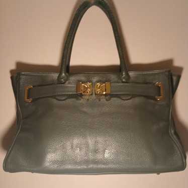 ONNA EHRLICH DARK GREY PEBBLED LEATHER SATCHEL - image 1