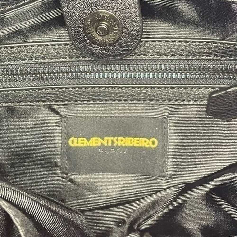 Clements Ribeiro Black Leather Messenger Bag - image 9